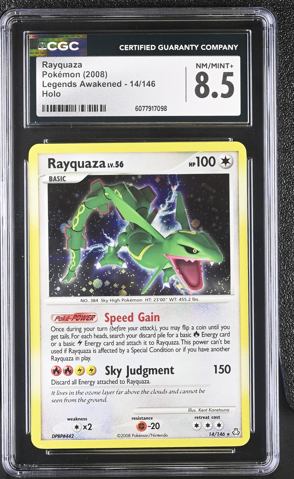 CGC 8.5 Rayquaza 2008 Legends Awakened 14/146 Holo Pokemon Card