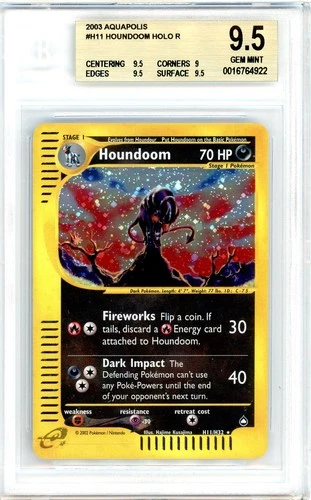 Pokemon Houndoom #H11 Aquapolis Holo BGS 9.5 Gem Mint
