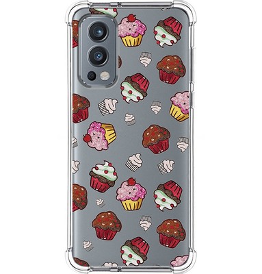 Hülle Silikon Stoßfest für OnePlus Nord 2 5G Design Muffins Muster
