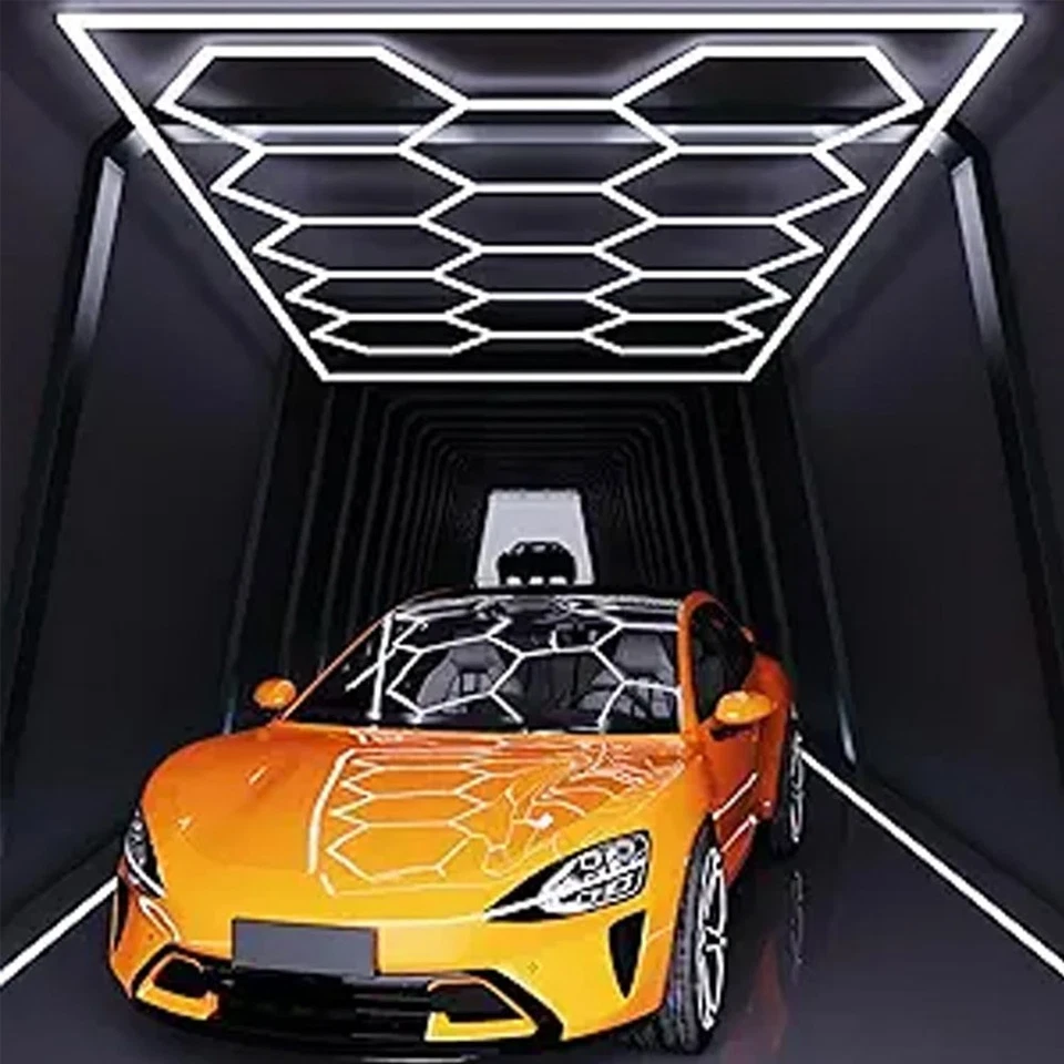 14x Hexagon LED Deckenleuchte Garagenbeleuchtung Werkstattbeleuchtung mit Rand - Bild 4 von 4