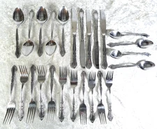 25 Pcs Vintage Stainless Flatware Rogers  Korea LCU24 Pattern By Lifetime