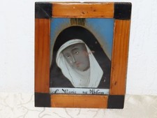 Klosterarbeit Hinterglasbild Heiliger  " Maria zu Absam" wohl um 1800!