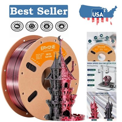 Exceptional Silk Dual Color PLA Filament 1.75mm - 1KG, Perfect Layer Adhesion