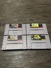 Super Nintendo SNES Game Lot Of 4  - Jurassic, Bugs, Stunt Race, Chuck Rock