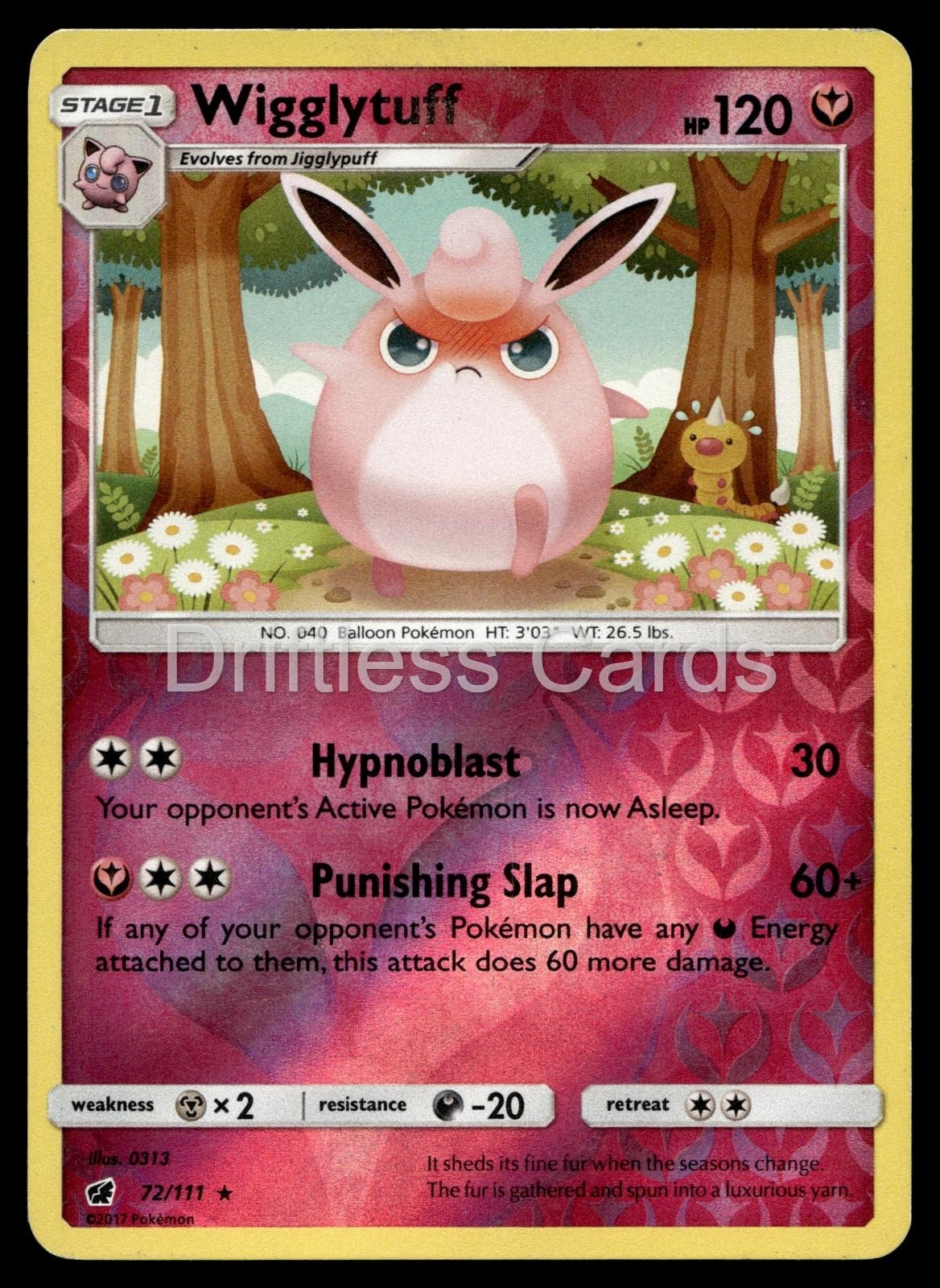 Wigglytuff 72/111 Rare Crimson Invasion Pokemon Reverse Holo LP