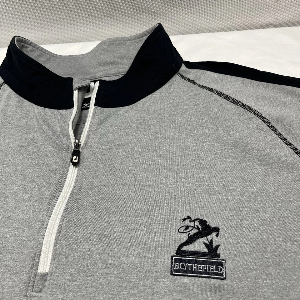 Footjoy 1/4 Zip Pullover Mens XXL Black Gray Golf Long Sleeve FJ Performance Top - Image 2 of 4