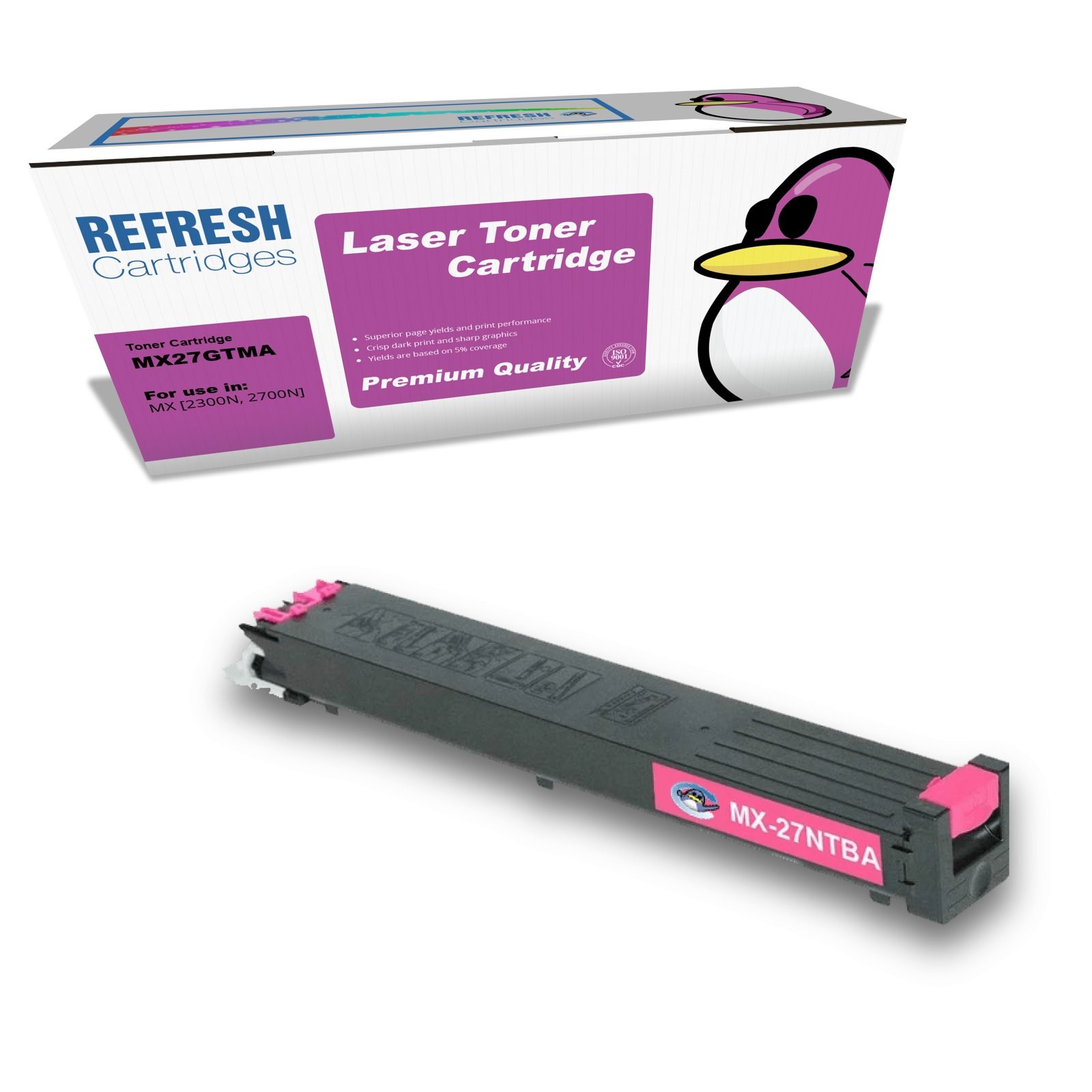 Refresh Cartridges Magenta MX27GTMA Toner Compatible With Sharp Printers
