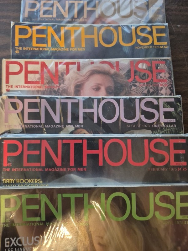 Penthouse Magazine Lot 6 Issues 1973 '75 & 1976  Vintage Adult Magazines 