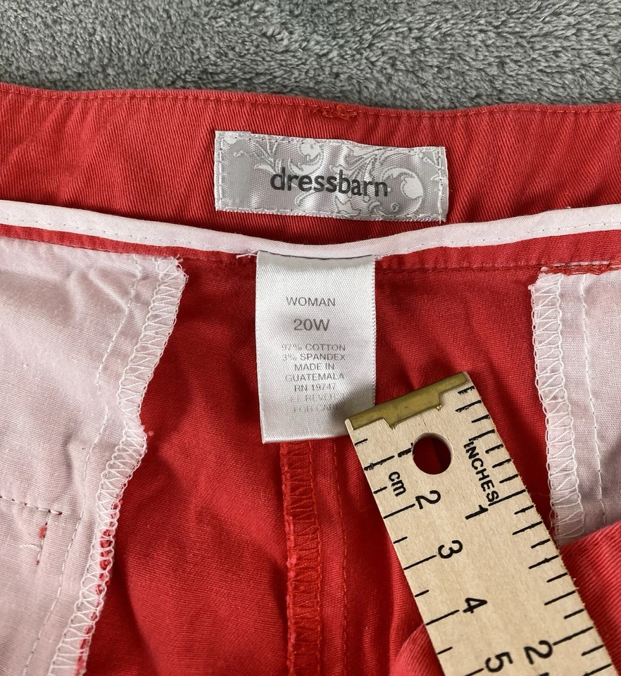 Dressbarn Women’s Bermuda Shorts 20W Coral Zip Pockets Casual C38 - Image 2 of 4