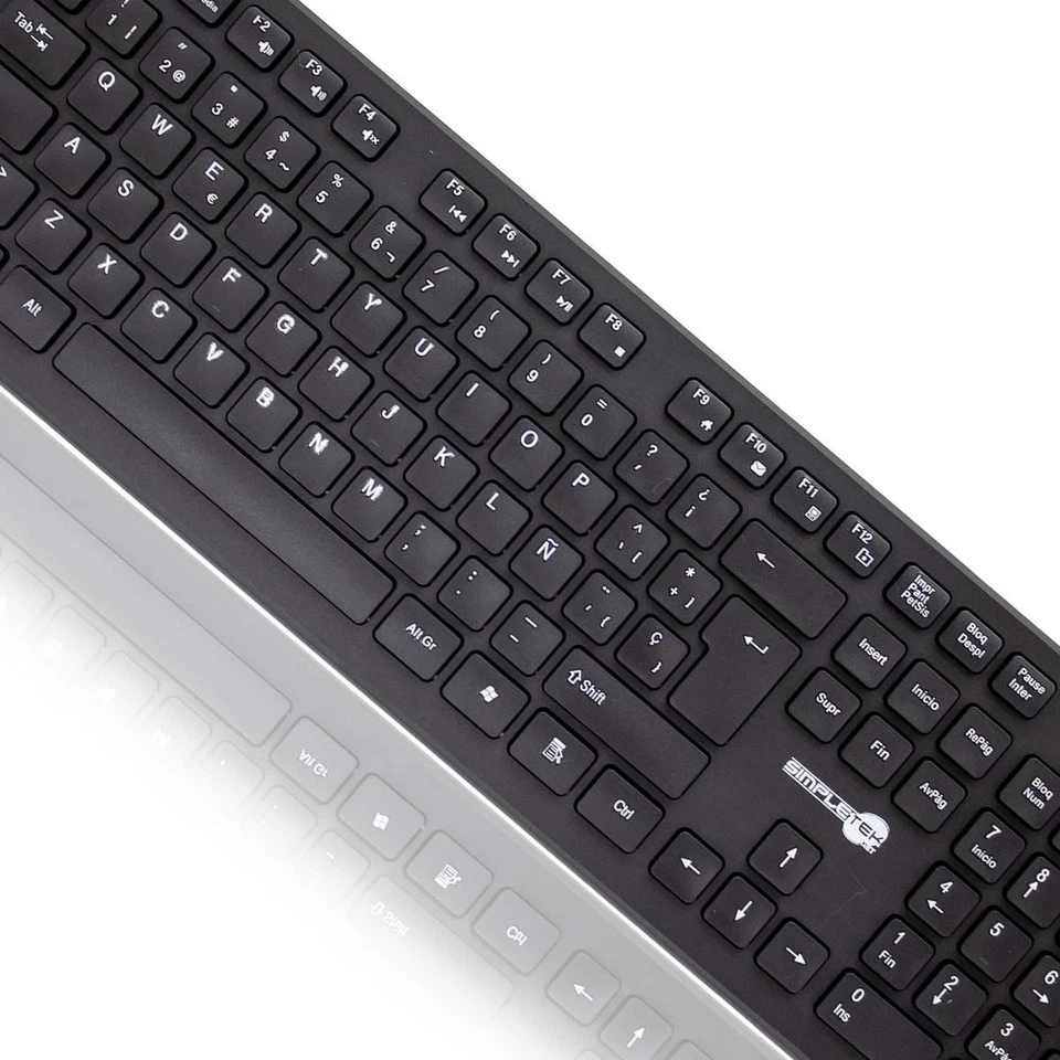 Wireless Mouse and Keyboard Kit Spanish ES QWERTY Black Set M&K Spanish - Image 3 of 4