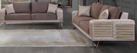 Minimalistische Sofa-Set 3+3 Holzrahmen Stilvolles Design Glatte Ecken