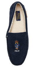 POLO RALPH LAUREN Men's Collins Moccasin Slipper Navy Bear 12 M NEW w/Box