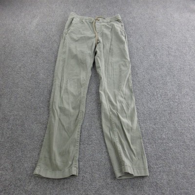 Faherty Brand Pants Mens XS Green Drawstring Elastic Waist Chino Lounge Pockets