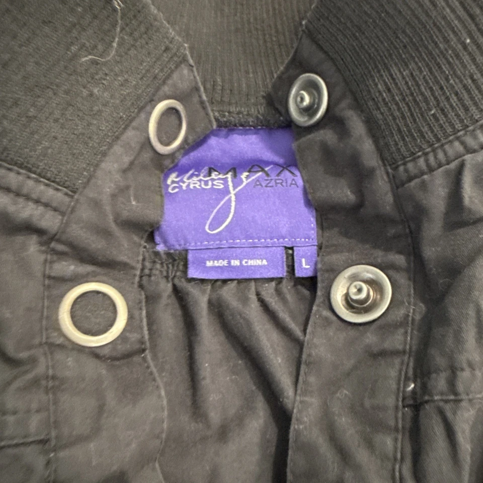 Miley Cyrus MAXazria Girl Jacket Purple Snap Front Pockets Band Sleeves Large - Image 3 of 3