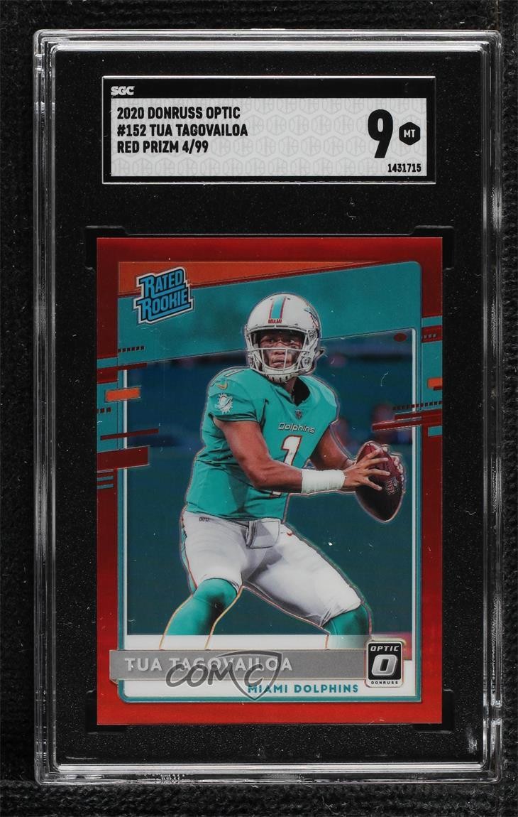 2020 Donruss Optic Red Prizm 4/99 Tua Tagovailoa #152 SGC 9 MINT Rookie RC 0rm0