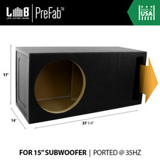 3 ft 35Hz Ported MDF Subwoofer Enclosure Box for Single 15" Car Audio Woofer