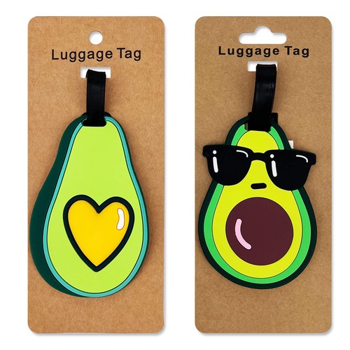 2 PCS Avocado Silicone Luggage Tag Baggage Handbag Suitcase ID Label ...