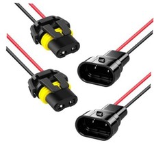 4PCS 9005 9006 Headlight Wiring Harness Socket,Plug-and-Play Headlight Pigtail