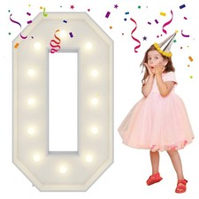 4FT Light Up Numbers Letters, Giant Marquee Numbers, Mosaic Balloon Number 0 ...
