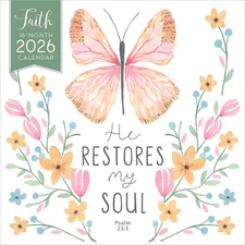 Faith | 2026 12x24" (Hanging) Monthly Square Wall Calendar | Plastic-Free
