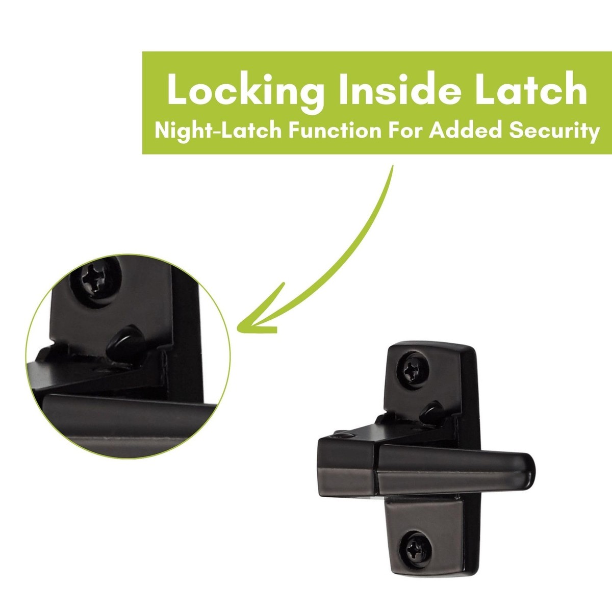 Black Screen Door Handle Replacement With Locking Latch For Storm