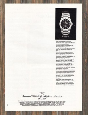 IWC Ingenieur SL - Reklame Werbeanzeige Original-Werbung 1983