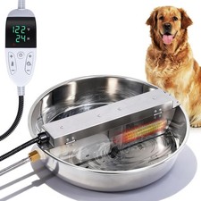Heated Automatic Dog Water Bowl Dispenser Outdoor Heated Pet Waterer Thermal-...