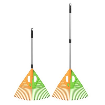 Extendable Long-Handle Leaf Grabber Rake for Leaves Grass & Debris