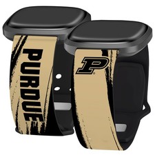 Banda a rayas de pintura HD Purdue Boilermakers para FitBit Versa 3 y Sense
