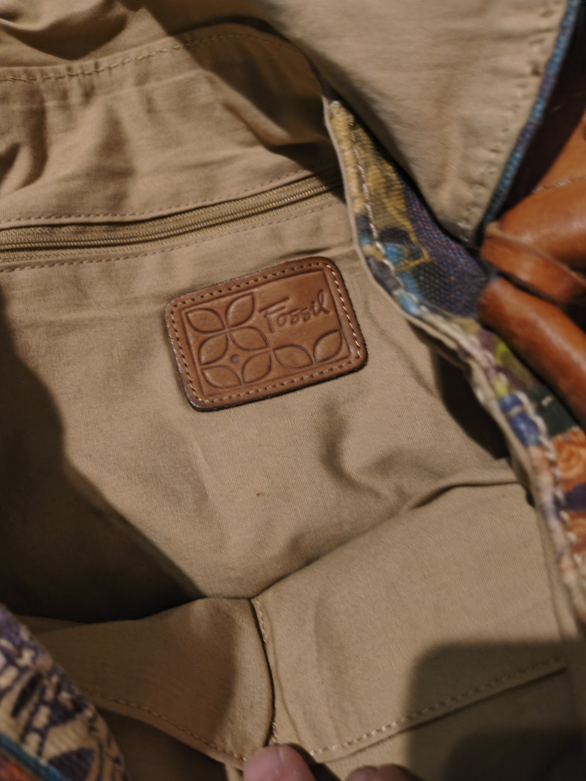 Fossil Patchwork Shoulder Bag Multicolor with Bro… - image 2