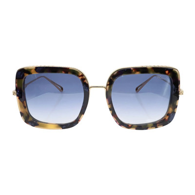 Chopard Titanium Shiny Rose Gold Frame Gradient Blue Lens Sunglasses 95221-0452