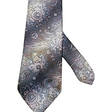 VTG Hanover Silver Paisley Tie 60s Mod Ivy Retro