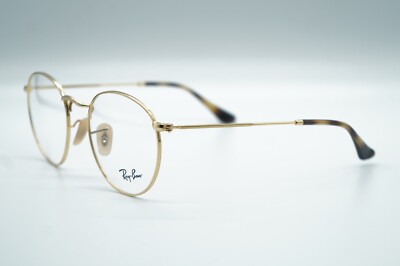 NEW RAY BAN RB 3447V 2500 GOLD ROUND AUTHENTIC EYEGLASSES FRAMES RX 50-21