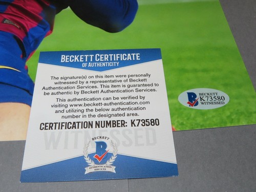 Luis Suárez Ficha FC Barcelona 11x14 Foto Autografiada Beckett BAS COA 1C - Imagen 4 de 4