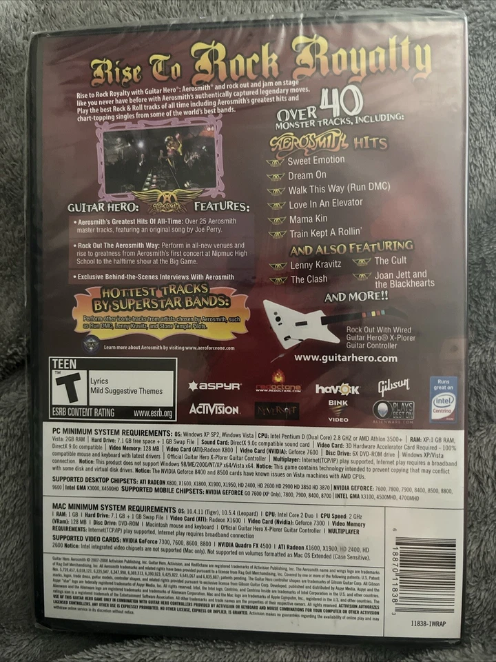 Guitar Hero: Aerosmith (Windows/Mac, 2008): Brand New Factory Sealed!! - Image 2 of 4
