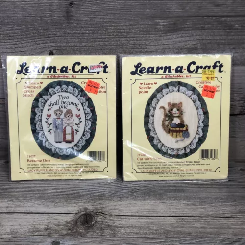 Learn A Craft Stitchables Kit Cat with Yarn 71032 & Become One 71027 SEALED VTG