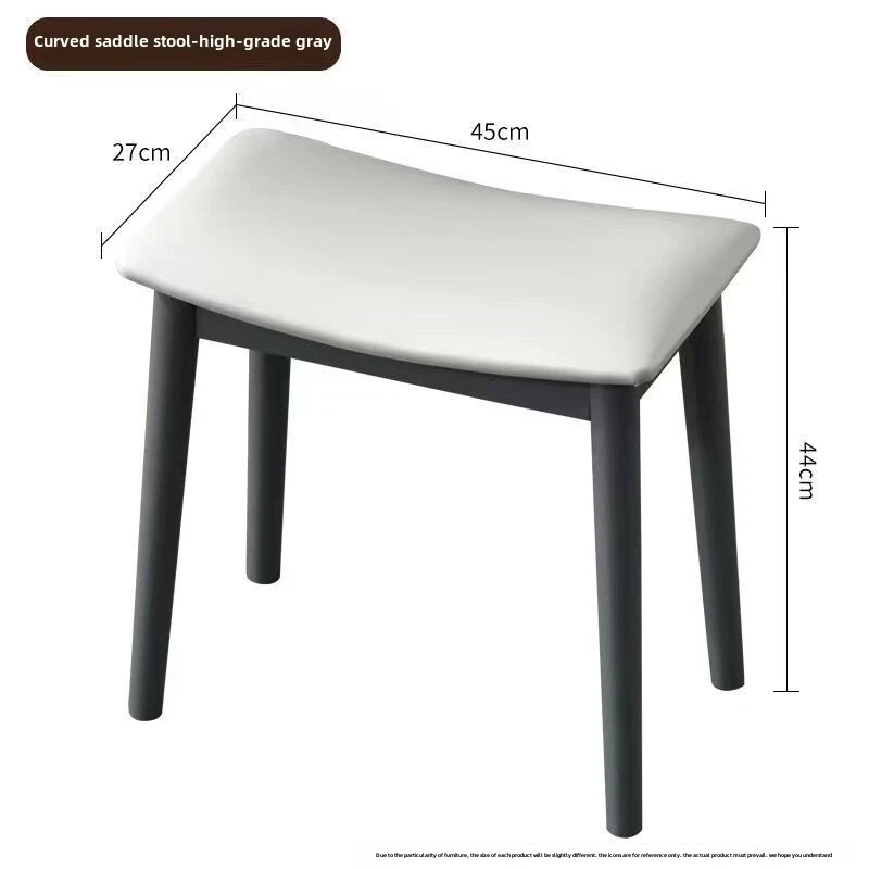 Dressing stool stool Saddle stool Solid wood soft bag stool Bedroom desk stool - Image 2 of 4