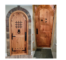Porte supérieure rustique en bois récupéré livre de contes en fer cage speakeasy