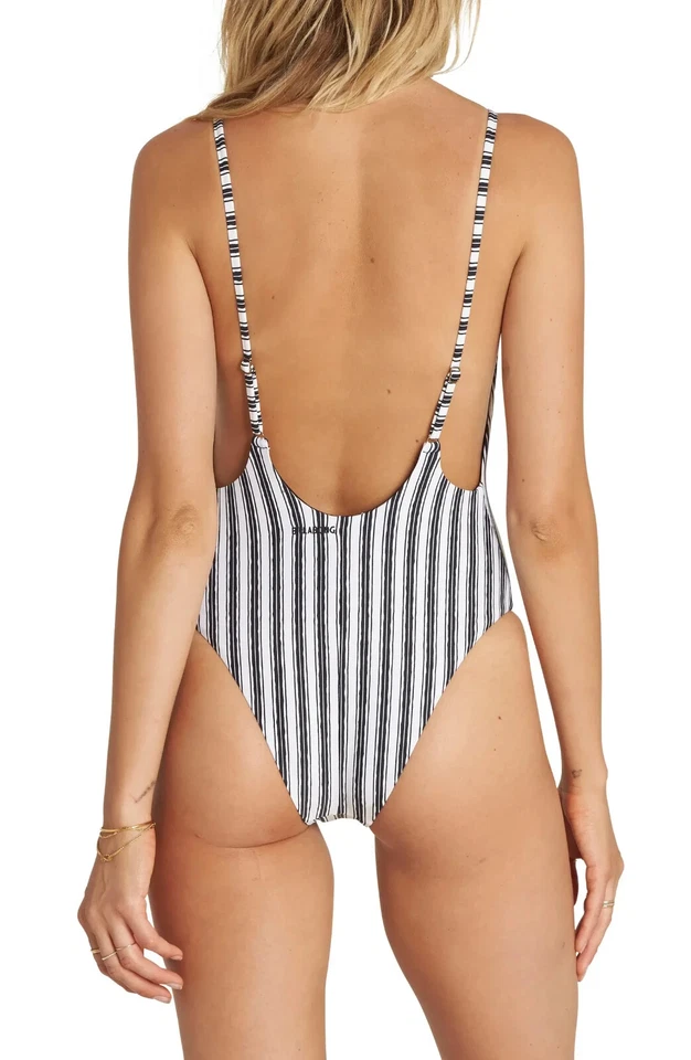 Billabong L6903 Womens Ivory Stripe Get In Line One-Piece Swimsuit Size Large - Image 2 of 2
