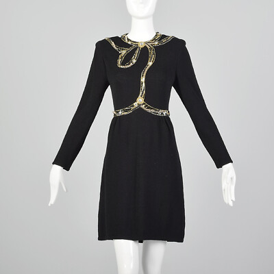 M Pat Sandler Black Sweater Dress Beaded Long Sleeves Little Black Dress 80s VTG | eBay M Pat Sandler Black Sweater Dress Beaded Long Sleeves Little Black Dress 80s VTG | eBay