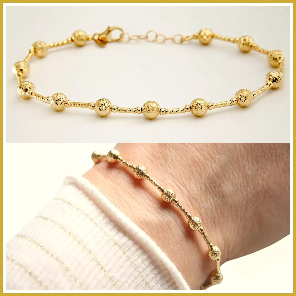 Fine Beaded - Gold plated sterling silver - 7