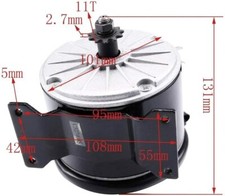 Motore Elettrico Spazzola 36V 350w per Rasoio Scooter E300 MX350 MX400 Pocket Bike ATV