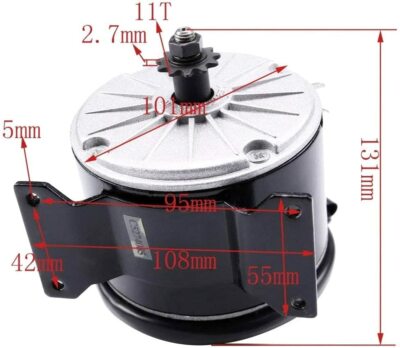 36V 350w Brush Electric Motor For Scooter Razor E300 MX350 MX400 Pocket Bike ATV