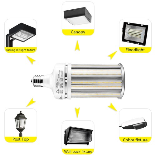 125W LED Corn Bulb For Warehouse Airport Flood Wall Pack Fixture Replace Bulb - Picture 9 of 12