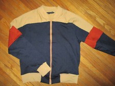vtg 70s 80s JOCKEY BRAND SWEATSHIRT Zip-Up Full Zipper Track Jacket Adult SMALL