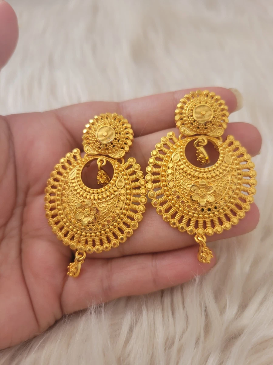 22k Gold plated Earrings Jhumke Jhumka Indian Nepali Bollywood ...