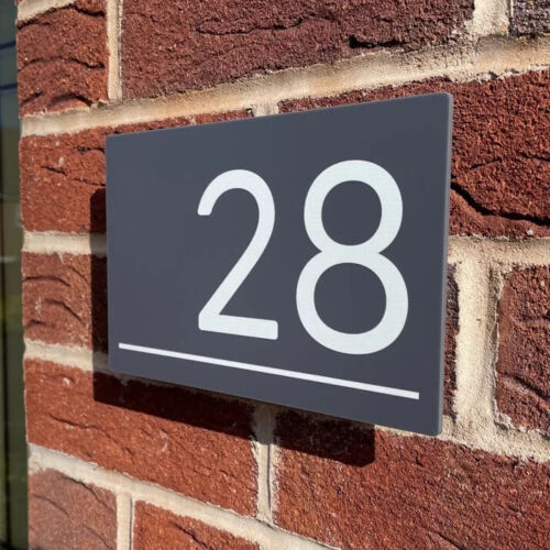 House Signs Plaques Contemporary Door Numbers Grey Personalised Name Door Plaque - Picture 3 of 8