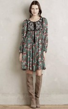 NEW Floreat Anthropologie Ottava Floral Peasant Boho Dress Size SMALL Z262-27