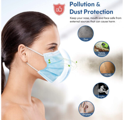 Mascherine Cina Ymbuy 50 Mascherine Viso Monouso A 3 Strati - Copertura Chirurgica Non Medica, Confezione Conveniente Divisa Sanitaria Uomo - Foto 2