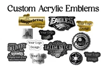 Custom Engraved Car Badge Acrylic Emblem Your Logo, Design, Business Logo